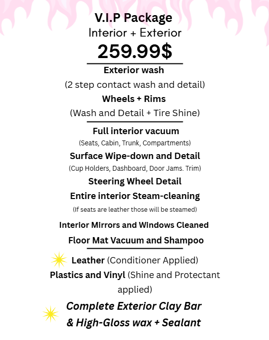 V.I.P | Interior & Exterior Detail; Wax & Clay Bar